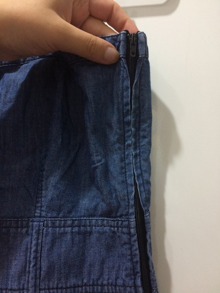 Kadın Lacivert Kot Midi Elbise - Görsel 3