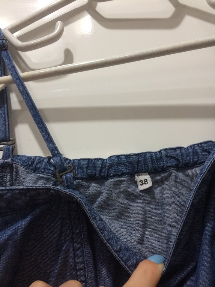 Kadın Lacivert Kot Midi Elbise - Görsel 4