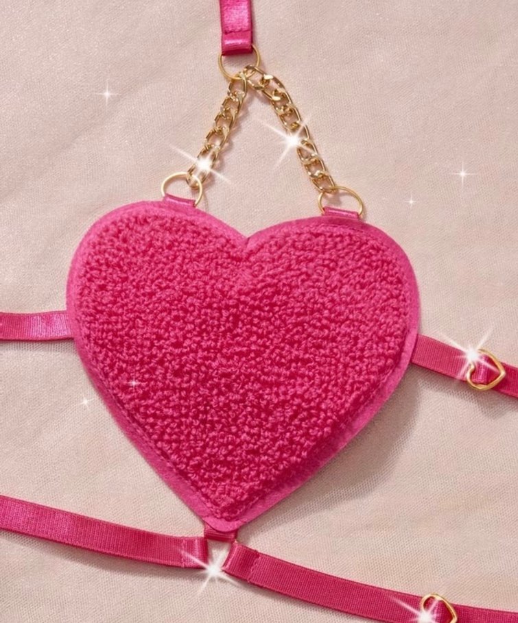 Pembe Nakışlı Dantel Kalp Sütyen alt üst takım 0 ürün - Görsel 4