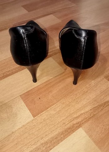 Siyah Rugan Tokalı Stiletto Kadın Ayakkabı - Görsel 2