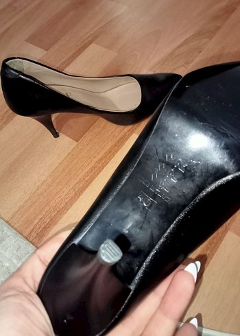 Siyah Rugan Tokalı Stiletto Kadın Ayakkabı - Görsel 3