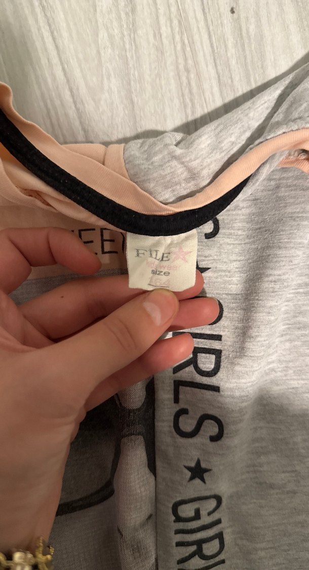 Kız Çocuk Gri Baskılı Kısa Kollu Tişört - Görsel 2