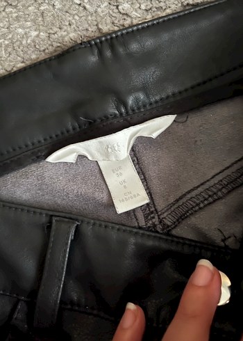36 Beden Siyah Deri H&M Kadın Pantolon
