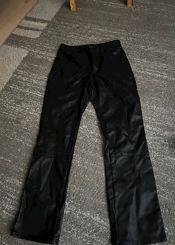 Siyah Deri H&M Kadın Pantolon