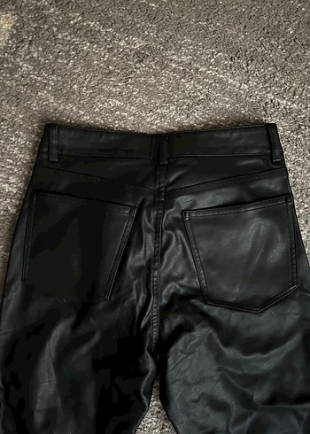 H&M Siyah Deri H&M Kadın Pantolon