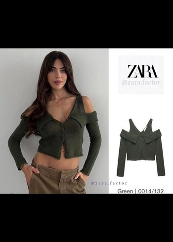 Zara Kadın V Yaka Mini Triko kazak