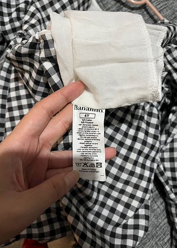 Kareli Siyah Kız Çocuk Elbise - Görsel 5