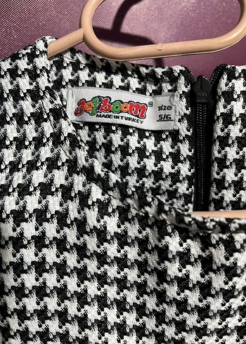 Kız Çocuk Gri Kareli Piliseli Elbise - Görsel 3