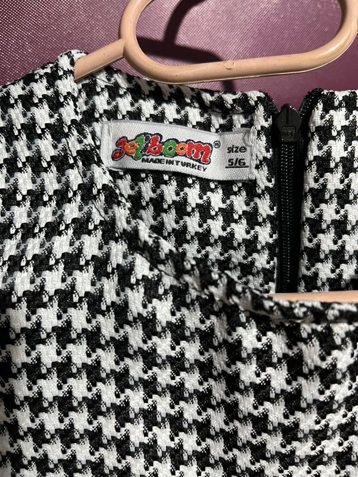 Kız Çocuk Gri Kareli Piliseli Elbise - Görsel 3