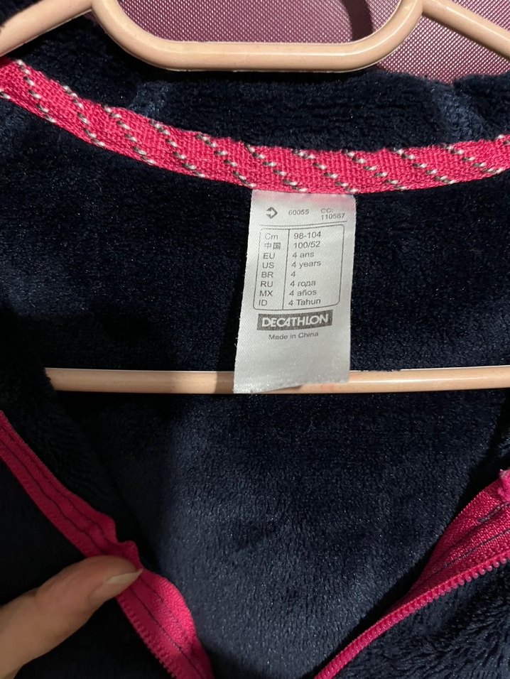 Kız Çocuk Kapüşonlu Fermuarlı Polar Ceket - Görsel 2