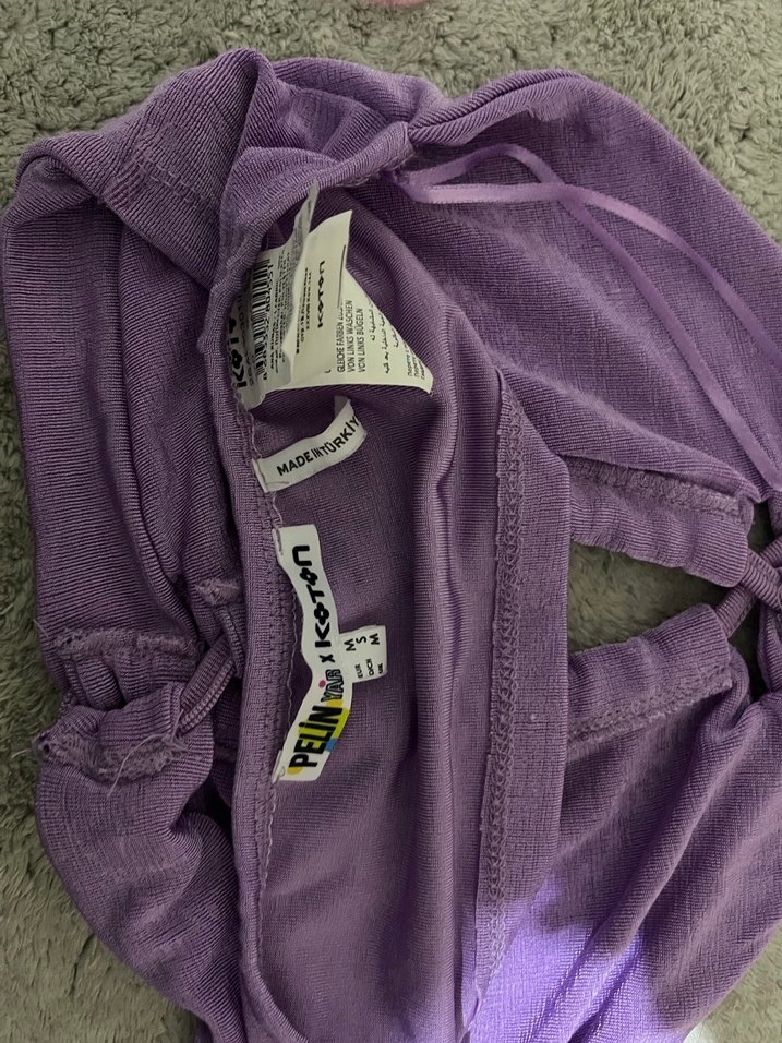 Mor Halter Yaka Kadın Crop Top - Görsel 3