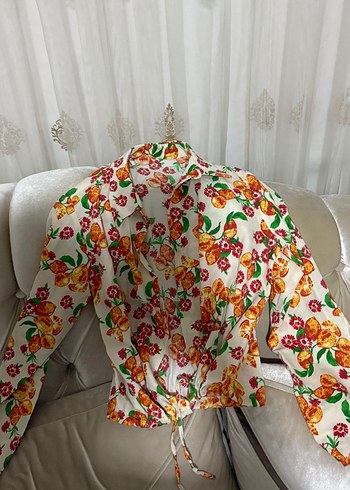 Çiçek Desenli Uzun Kollu Bohem Gömlek