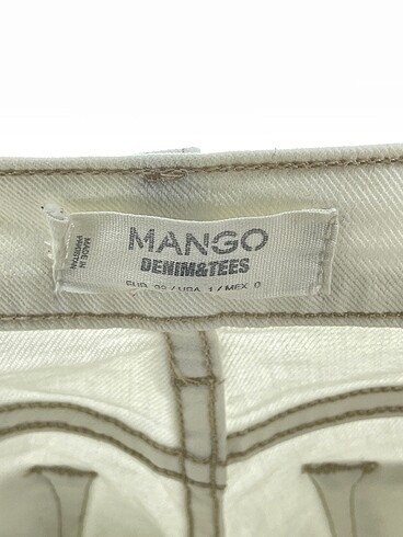 32 Beden beyaz Renk Mango Jean / Kot %70 İndirimli.