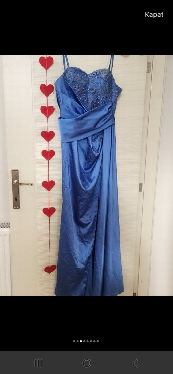 Mavi saten Elbise, MÜKEMMELNSATEN ZERAFETİ - Görsel 5