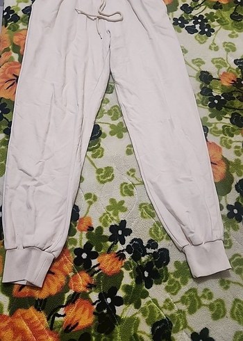 Bej Krem rengi Pamuklu Rahat Kesim Kadın Eşofman Altı ORİJİNAL - Görsel 2