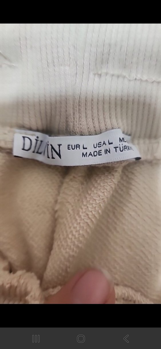 Bej Krem rengi Pamuklu Rahat Kesim Kadın Eşofman Altı ORİJİNAL - Görsel 3