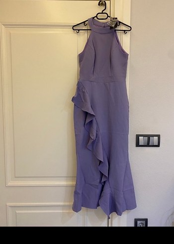 mor çok hoş uğurlu getiren elbise ürün sıfır fırfırlı tarz şık - Görsel 3