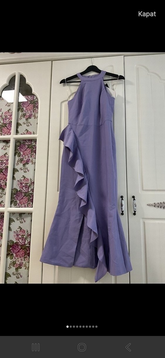 mor çok hoş uğurlu getiren elbise ürün sıfır fırfırlı tarz şık - Görsel 2