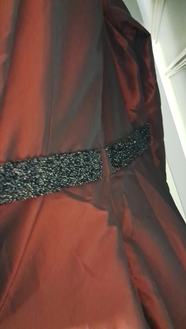 Bordo Uzun Kollu Vintage Uzun Abiye Elbise - Görsel 5