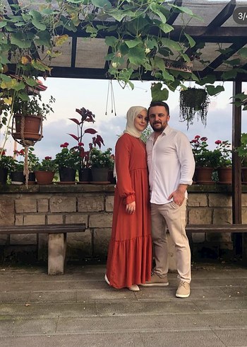Diger Kadın Kahverengi Uzun Kollu Uzun Elbise