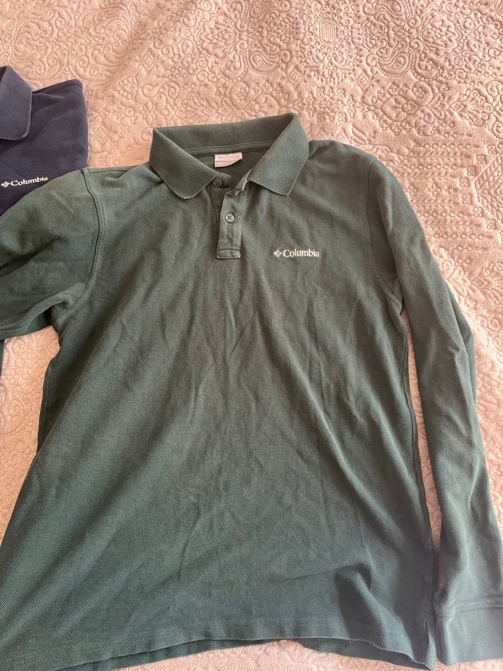 Columbia Erkek Uzun Kollu Yeşil Polo Tişört - Görsel 2