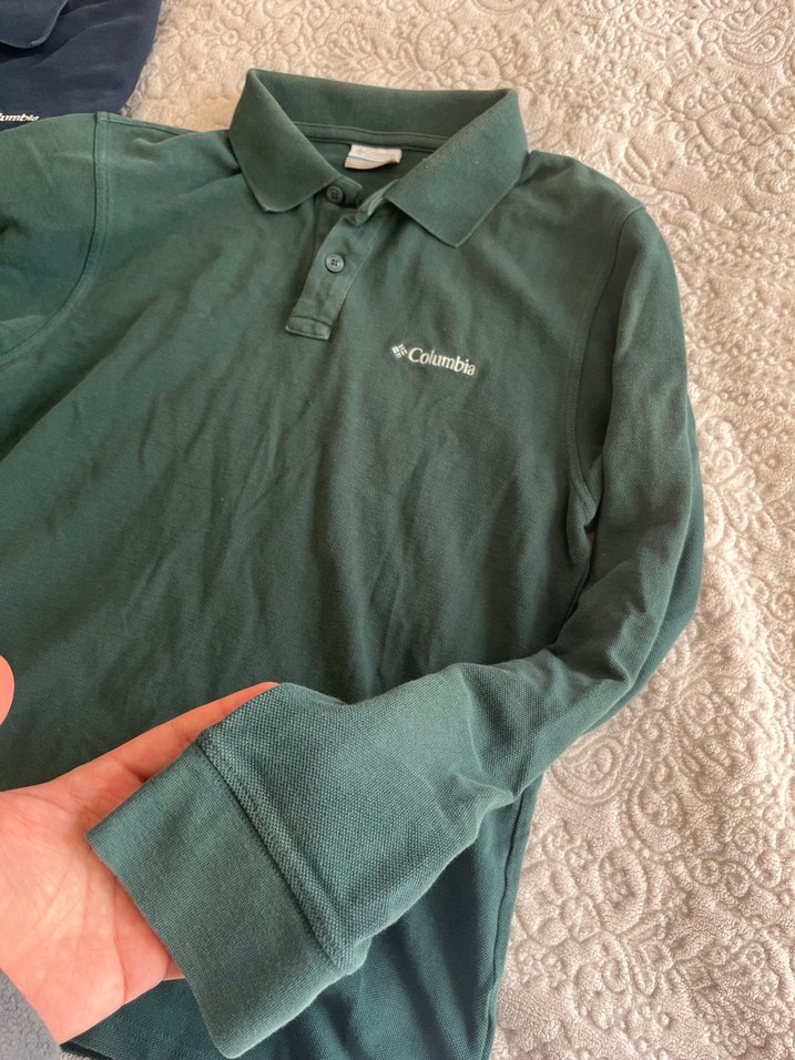 Columbia Erkek Uzun Kollu Yeşil Polo Tişört - Görsel 3