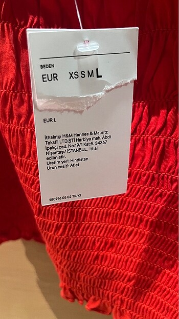 l Beden H&M kırmızı askılı
