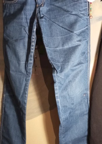 Kadın Mavi Parlak Denim Fermuarlı Dar Pantolon - Görsel 5