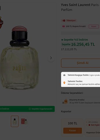 ORjinal   Yves Saint Laurent Paris Edt 125ml Kadın Parfümü - Görsel 2