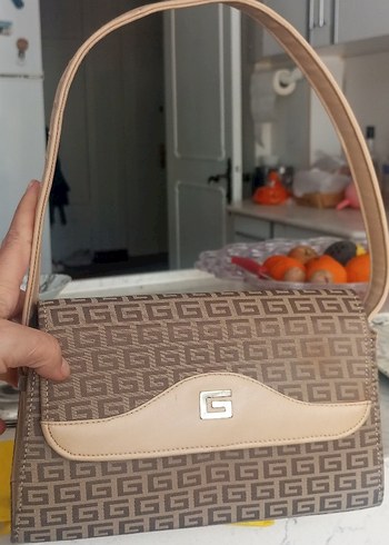 Bej Deri Baskılı Kadın Çanta - Görsel 2