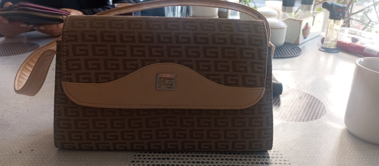 Bej Deri Baskılı Kadın Çanta - Görsel 3