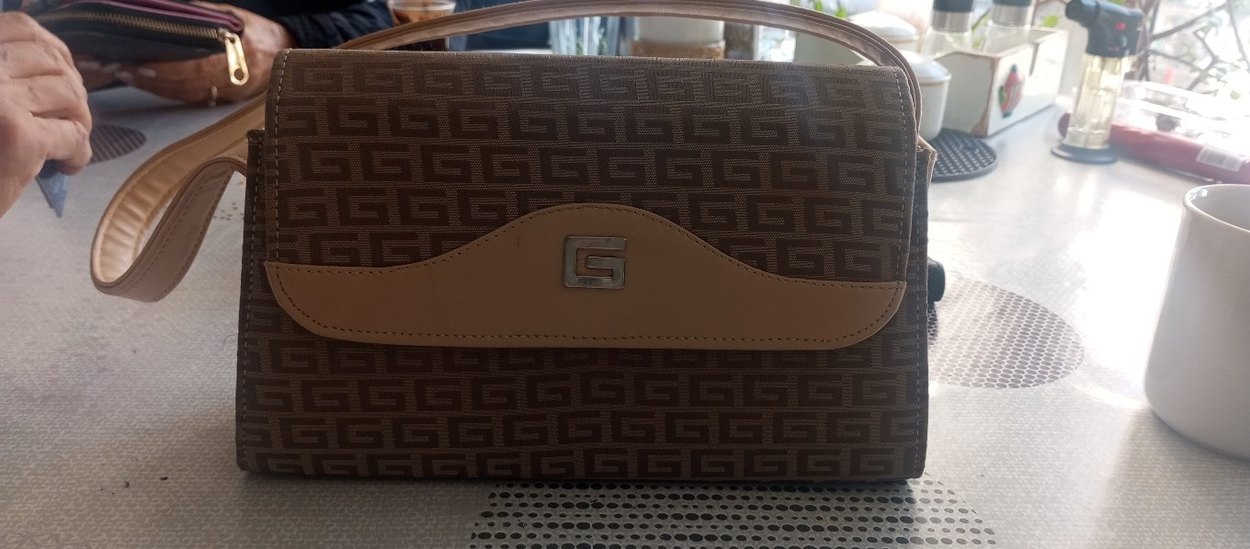 Bej Deri Baskılı Kadın Çanta - Görsel 4