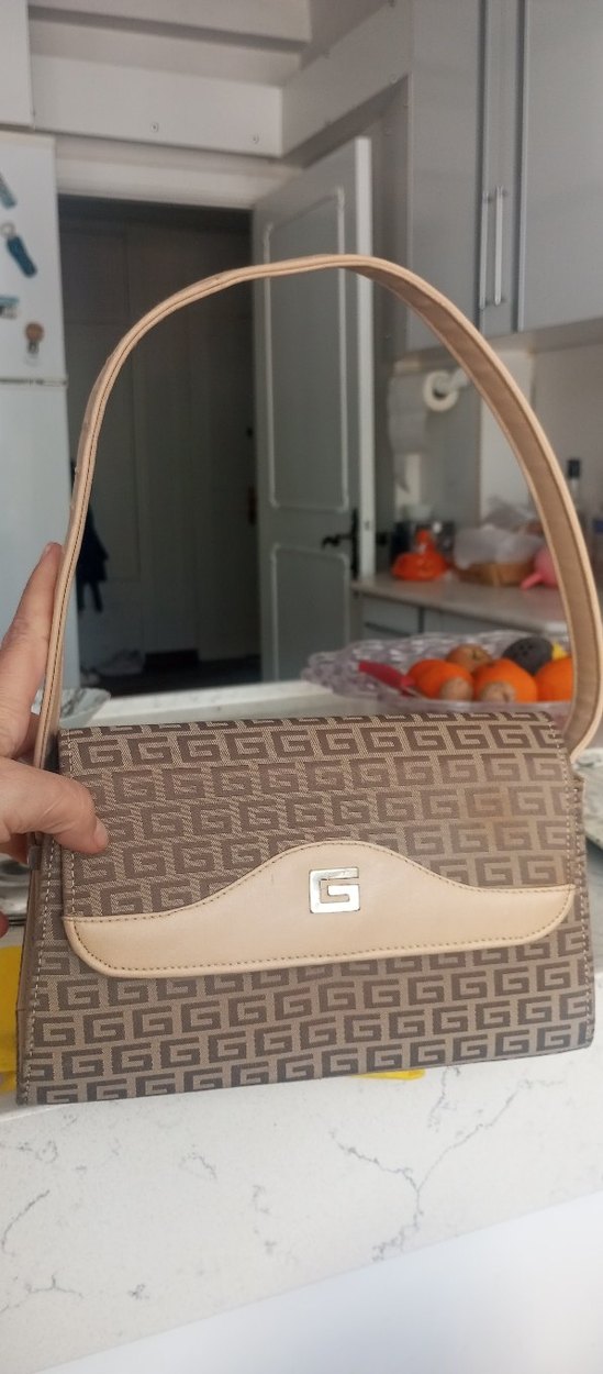 Bej Deri Baskılı Kadın Çanta - Görsel 2