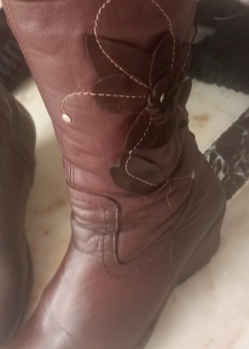 Kahverengi  hakiki Deri Kadın  Bot - Görsel 6