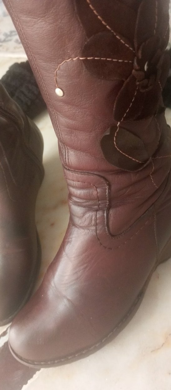 Kahverengi  hakiki Deri Kadın  Bot - Görsel 5