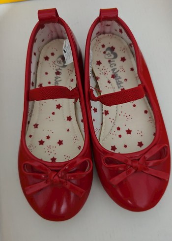 Kız Çocuk Kırmızı Fiyonklu Babet Ayakkabı - Görsel 3