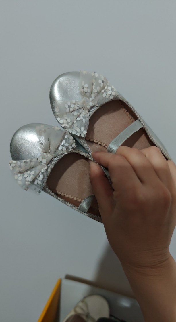 Beyaz Nakışlı Kız Babet Ayakkabı - Görsel 2