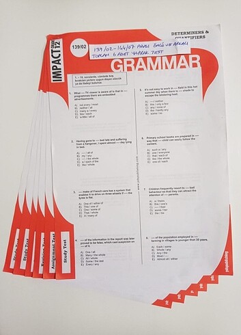Beden IMPACT GRADE 12 YDS PUBLİSHİNG YAPRAK TESTLER