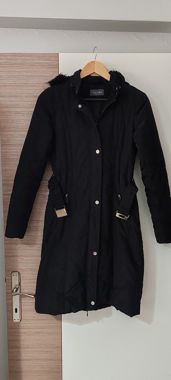 Siyah Uzun Kürklü Kadın Kışlık Mont - Görsel 2