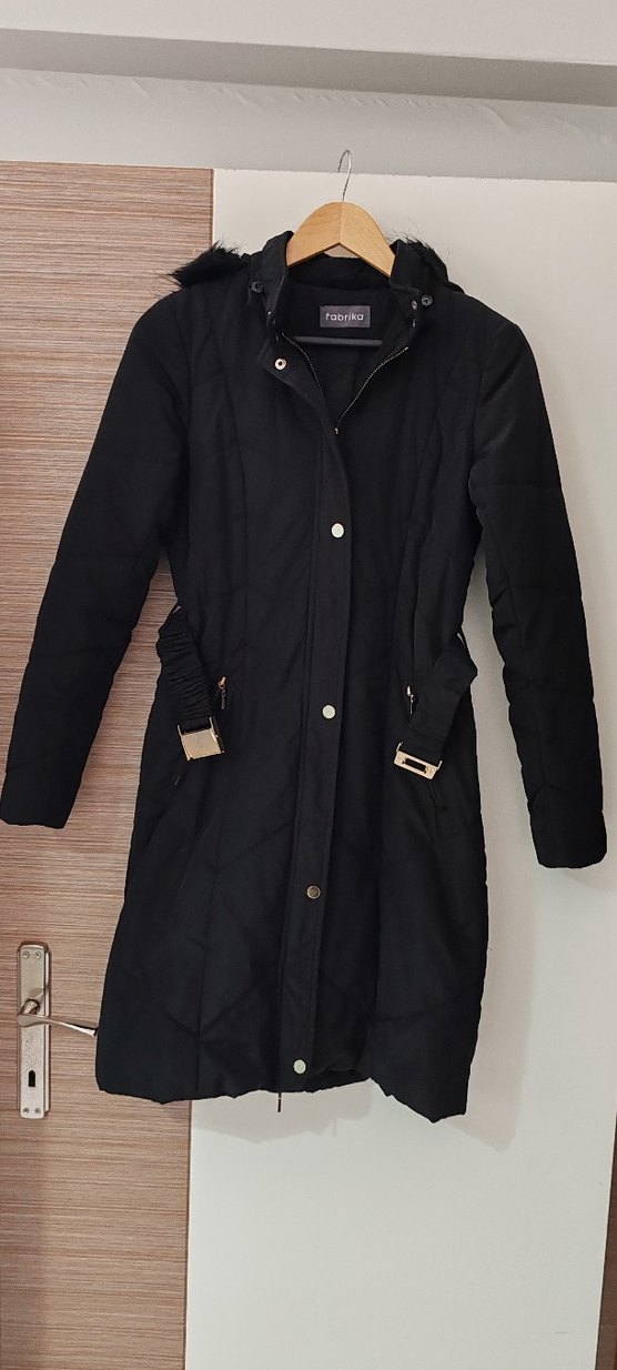 Siyah Uzun Kürklü Kadın Kışlık Mont - Görsel 3