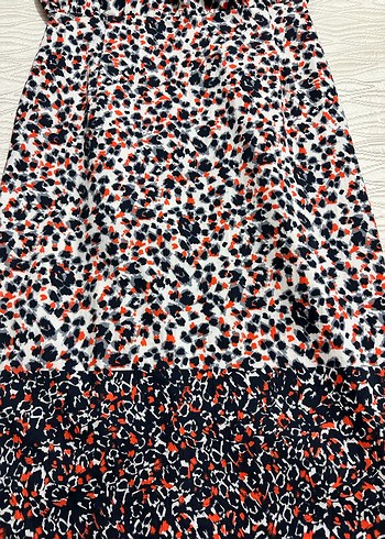 Uzun Kol V Yakalı Renkli Bağlama Desenli Elbise-ADL - Görsel 7