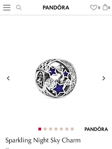 Pandora mavi yıldız taşlı ay