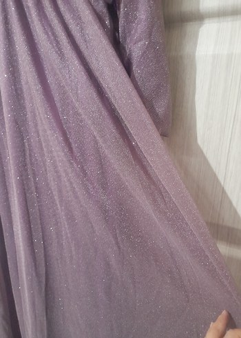 Mor Parlak simli abiye - Görsel 2