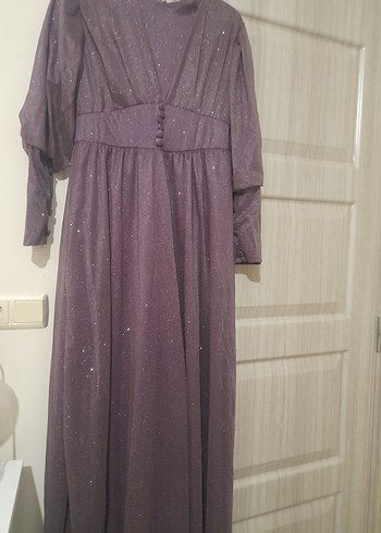 Mor Parlak simli abiye - Görsel 3