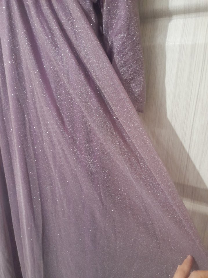 Mor Parlak simli abiye - Görsel 2