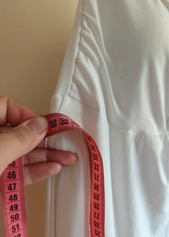 Kırmızı Bağlama Desenli Uzun elbise - Görsel 3