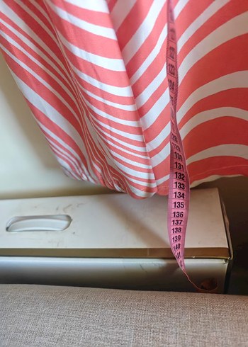 Kırmızı Bağlama Desenli Uzun elbise - Görsel 4