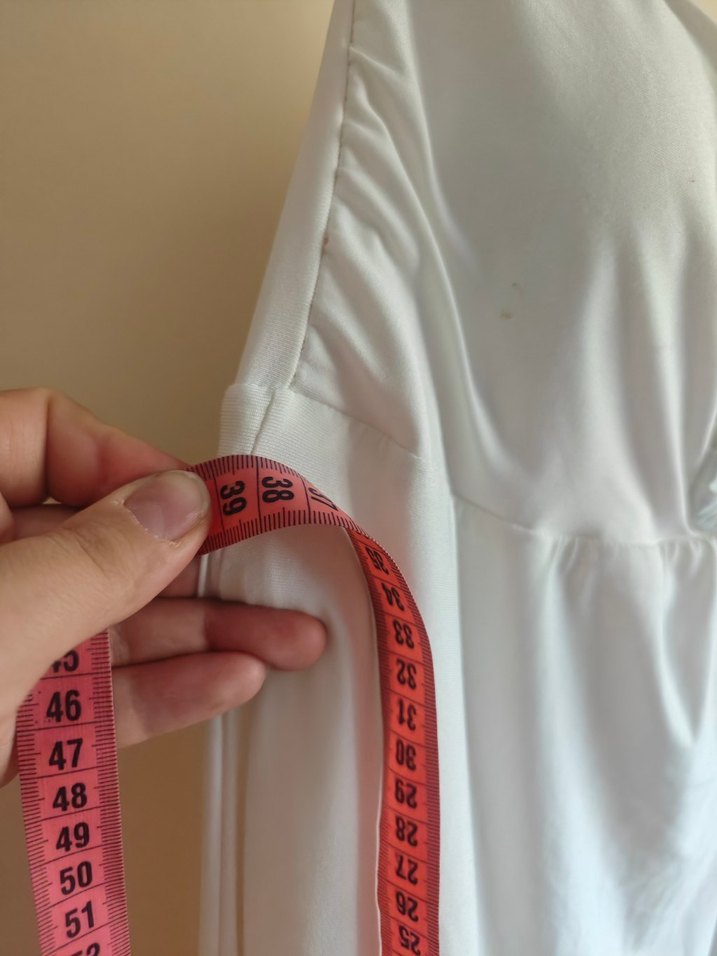 Kırmızı Bağlama Desenli Uzun elbise - Görsel 3