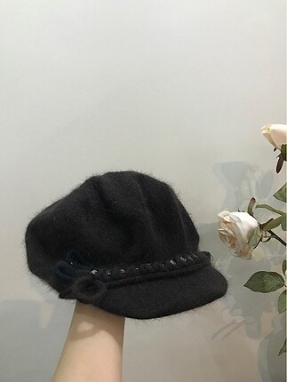 Angora yünlü kışlık şapka