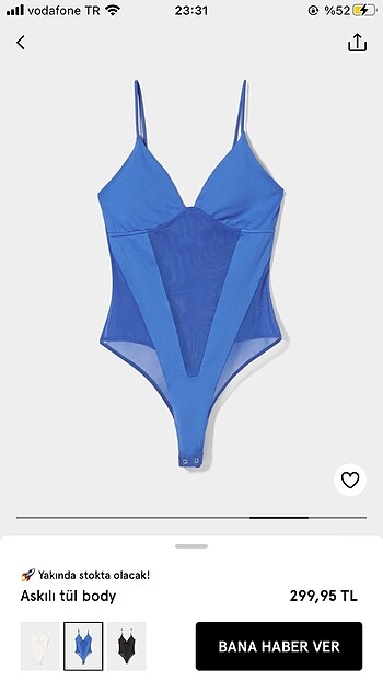 Bershka transparan lacivert bodysuit